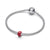 Mini Red Murano Glass Charm - Sterling Silver