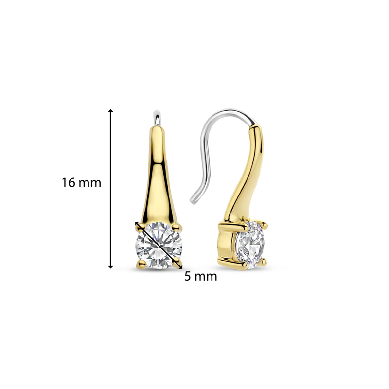Milano CZ Drop Earrings - Gold - 7947ZY