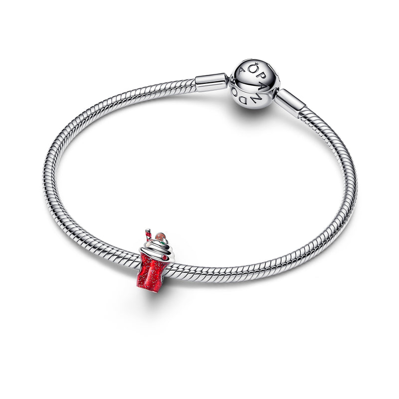 Gingerbread Drink Dangle Charm - Sterling Silver