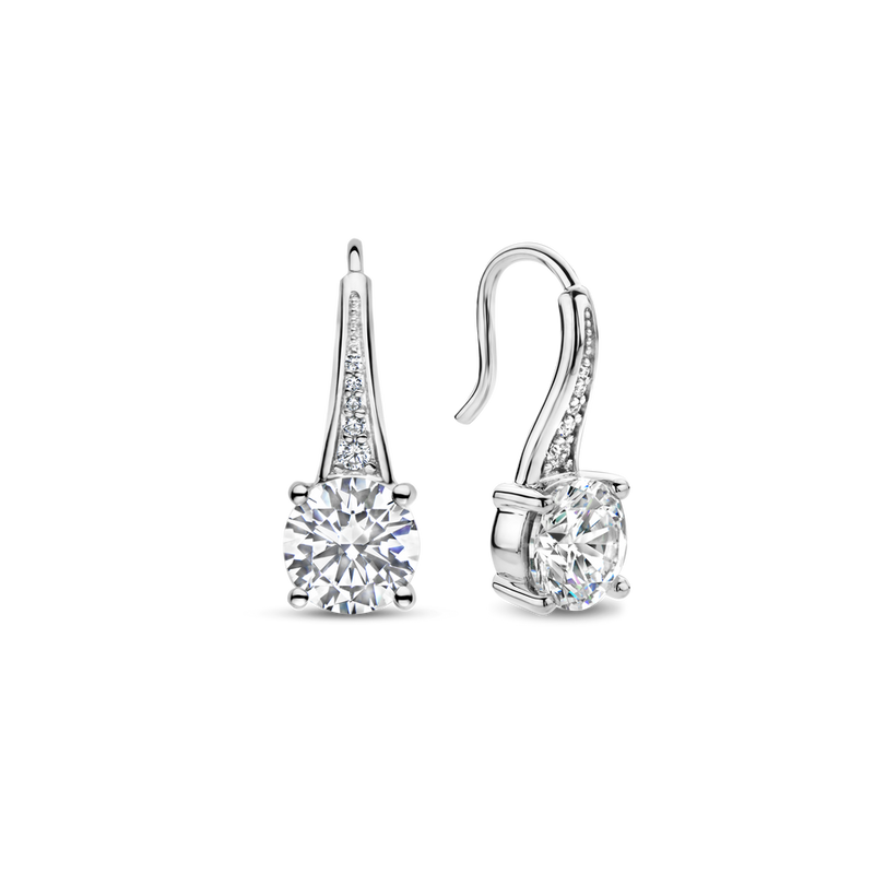 Milano CZ Drop Earrings - Silver - 7950ZI