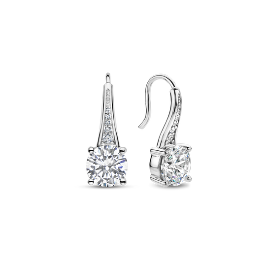 Milano CZ Drop Earrings - Silver - 7950ZI