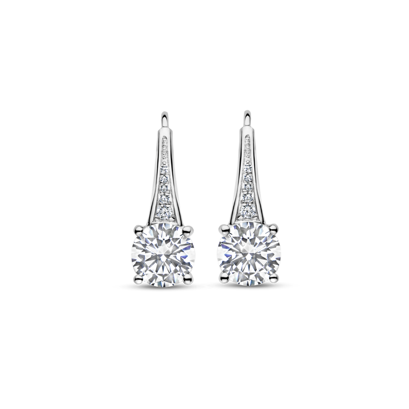Milano CZ Drop Earrings - Silver - 7950ZI
