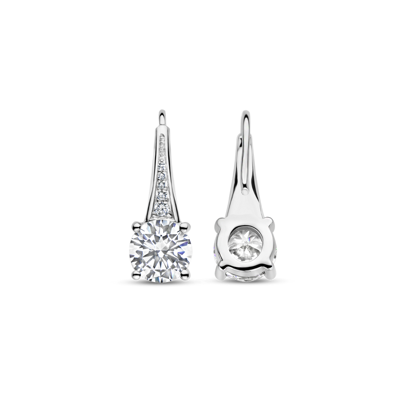 Milano CZ Drop Earrings - Silver - 7950ZI