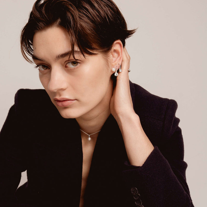 Milano CZ Drop Earrings - Silver - 7950ZI