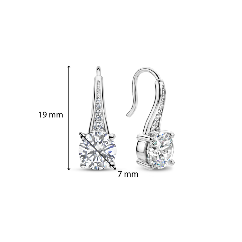 Milano CZ Drop Earrings - Silver - 7950ZI