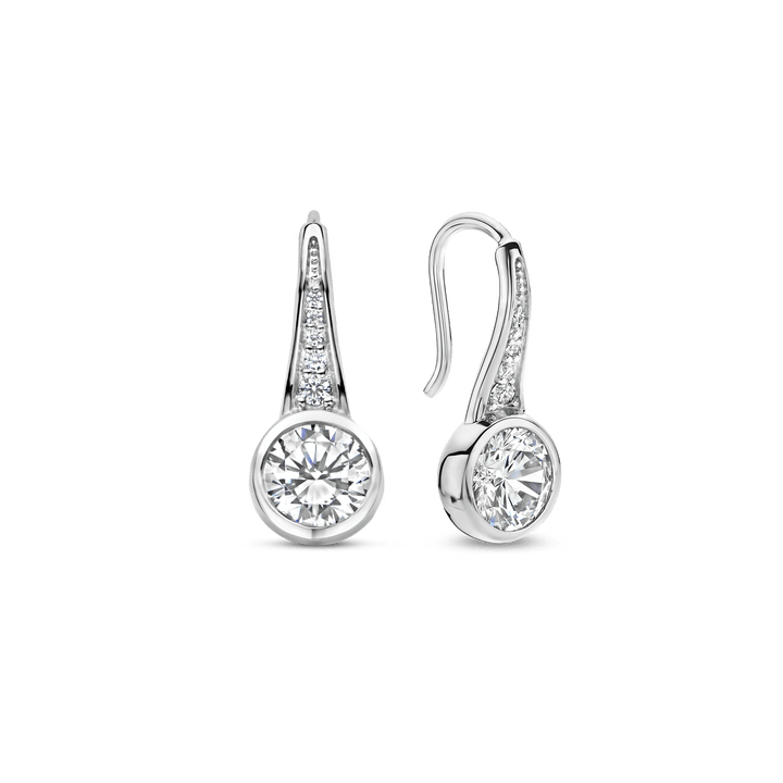 Milano CZ Drop Earrings - Silver - 7952ZI