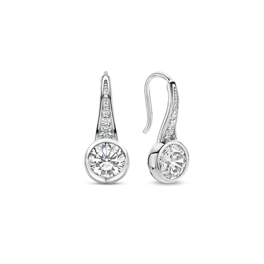 Milano CZ Drop Earrings - Silver - 7952ZI