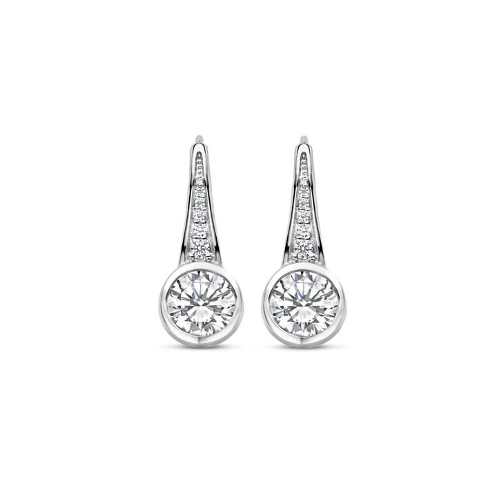Milano CZ Drop Earrings - Silver - 7952ZI