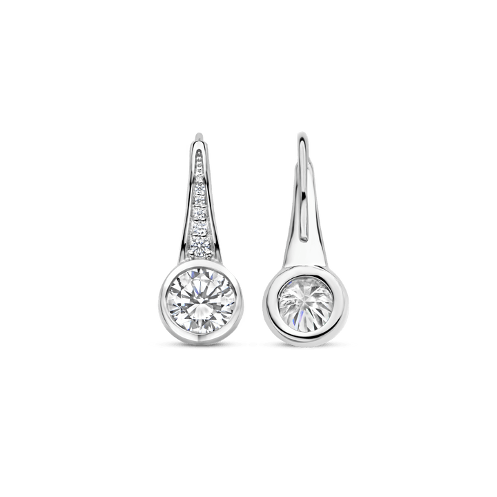 Milano CZ Drop Earrings - Silver - 7952ZI