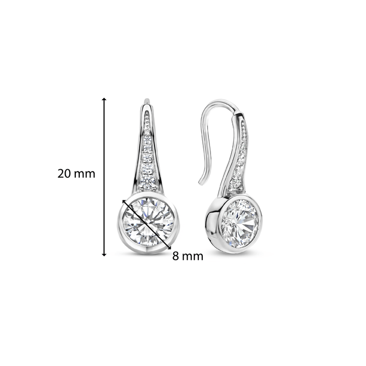 Milano CZ Drop Earrings - Silver - 7952ZI