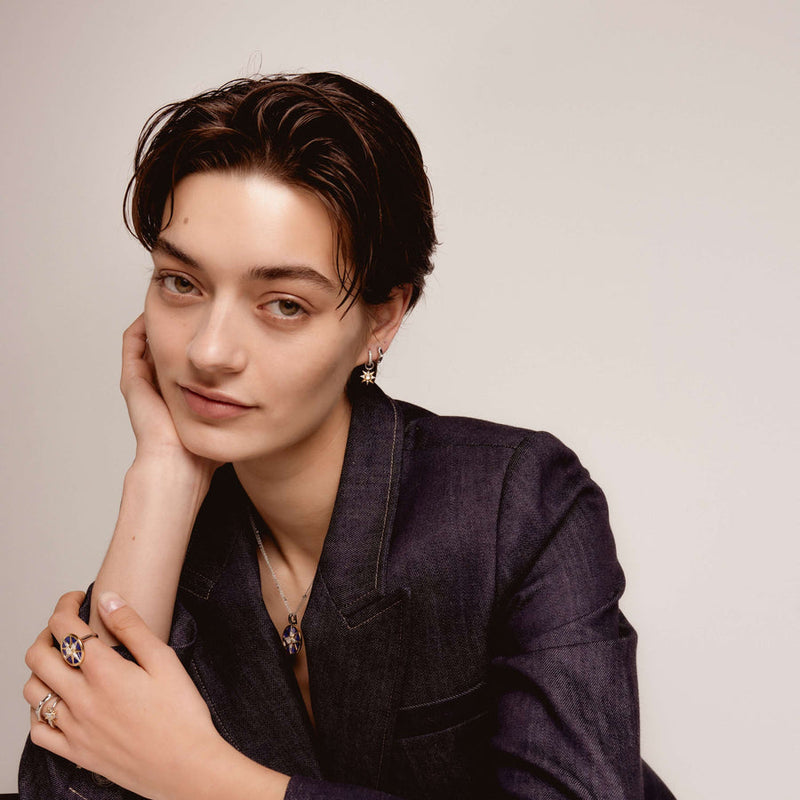 Milano CZ Hoop Earrings - Silver - 7953ZI