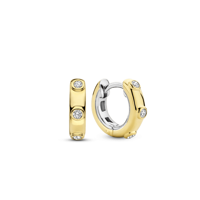 Milano CZ Hoop Earrings - Gold - 7953ZY