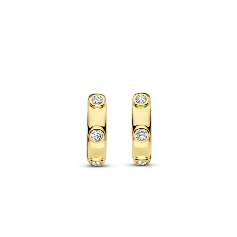 Milano CZ Hoop Earrings - Gold - 7953ZY