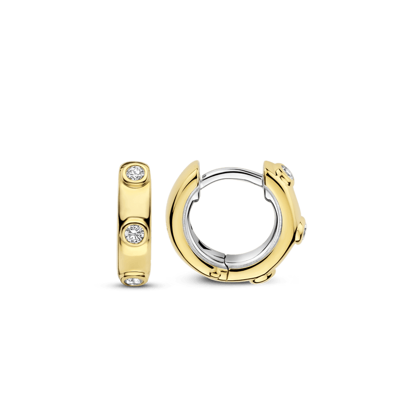 Milano CZ Hoop Earrings - Gold - 7953ZY