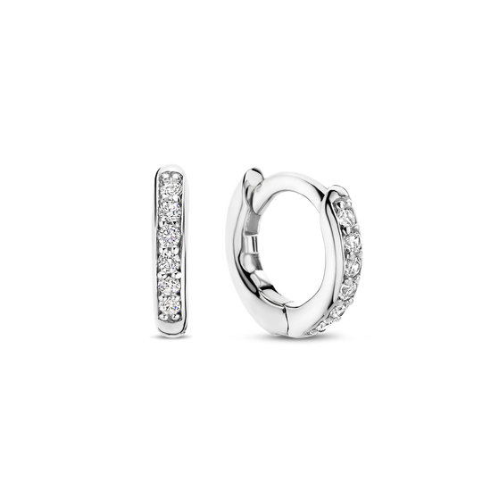 Mini CZ Huggie Hoop Earrings - Silver - 7954ZI