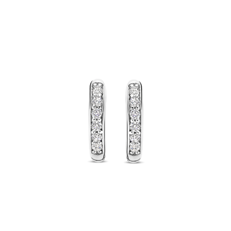 Mini CZ Huggie Hoop Earrings - Silver - 7954ZI