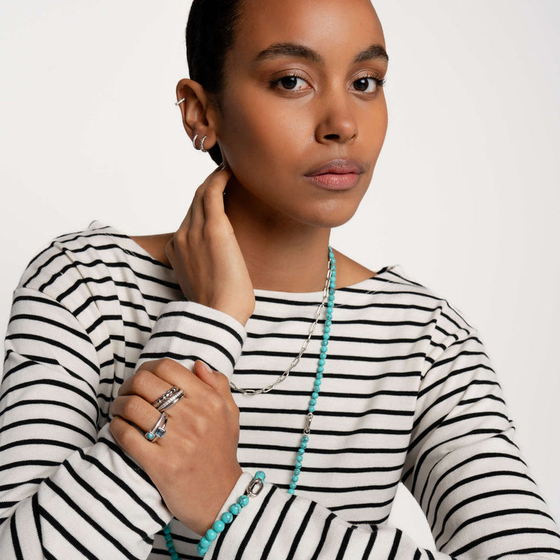 Mini CZ Huggie Hoop Earrings - Silver - 7954ZI