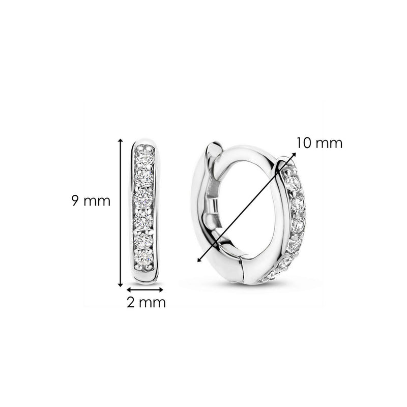 Mini CZ Huggie Hoop Earrings - Silver - 7954ZI