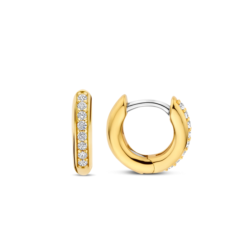 Mini CZ Huggie Hoop Earrings - Gold - 7954ZY