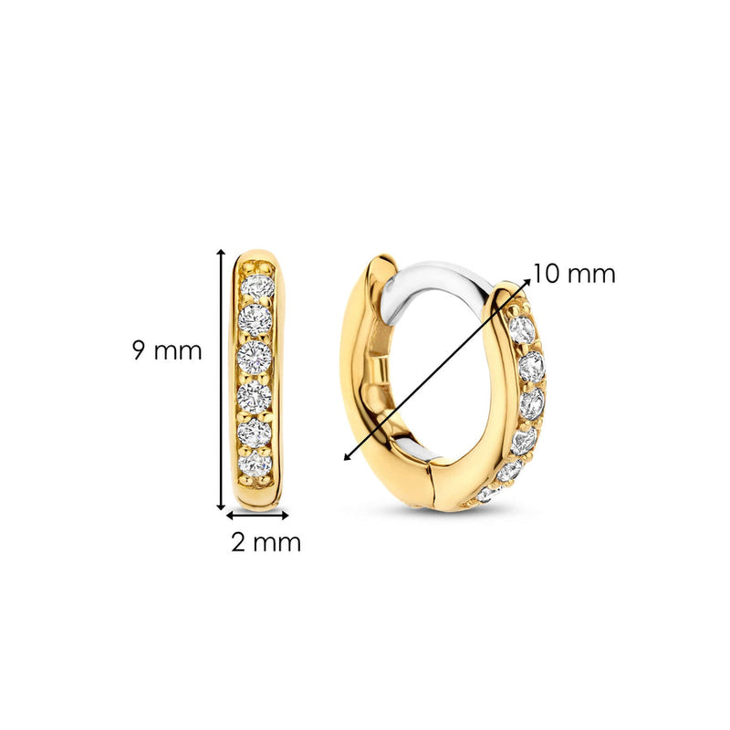 Mini CZ Huggie Hoop Earrings - Gold - 7954ZY
