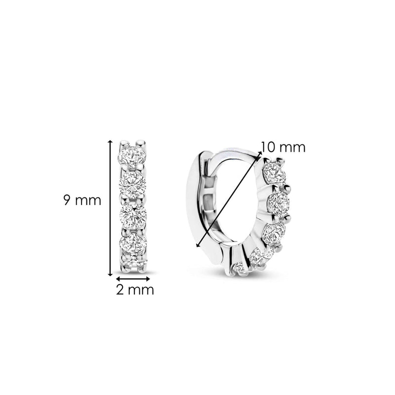 Mini CZ Huggie Hoop Earrings - Silver - 7955ZI