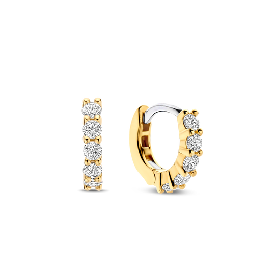 Mini CZ Huggie Hoop Earrings - Gold - 7955ZY