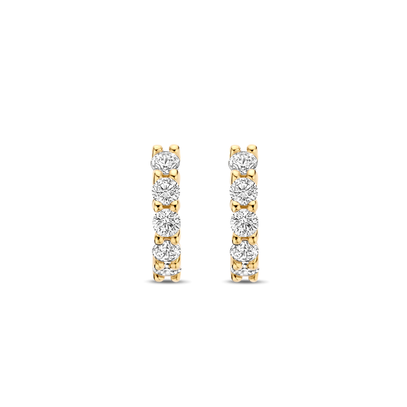 Mini CZ Huggie Hoop Earrings - Gold - 7955ZY