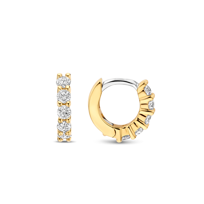 Mini CZ Huggie Hoop Earrings - Gold - 7955ZY