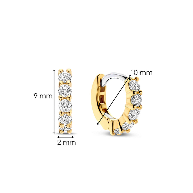 Mini CZ Huggie Hoop Earrings - Gold - 7955ZY