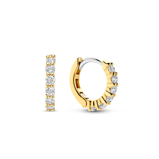 Huggie Hoop Earrings With CZ - Gold - 7956ZY