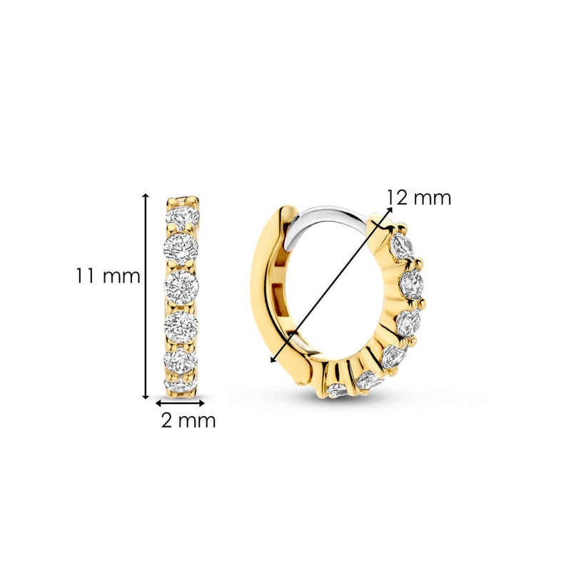 Huggie Hoop Earrings With CZ - Gold - 7956ZY