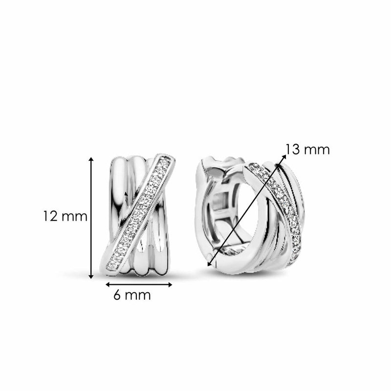 Milano CZ Hoop Earrings - Silver - 7960ZI