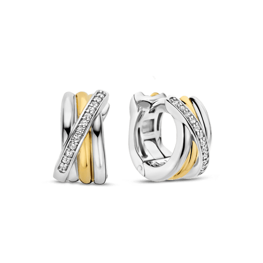 Milano CZ Hoop Earrings - Gold - 7960ZY