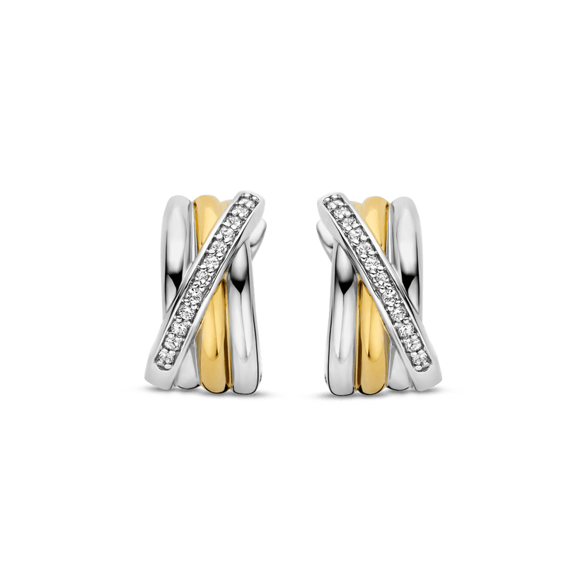 Milano CZ Hoop Earrings - Gold - 7960ZY