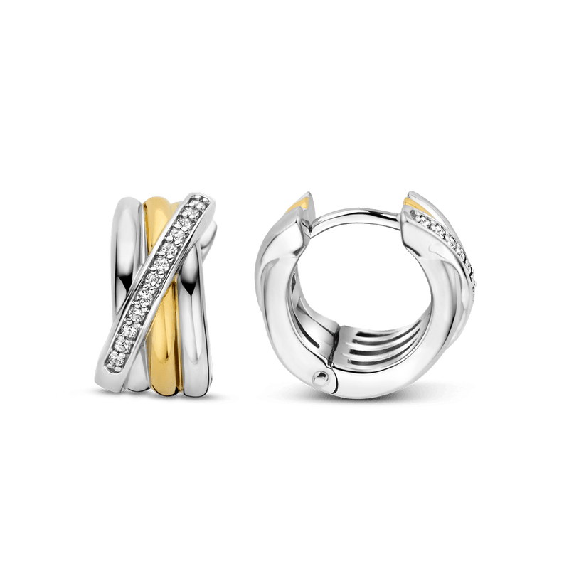 Milano CZ Hoop Earrings - Gold - 7960ZY