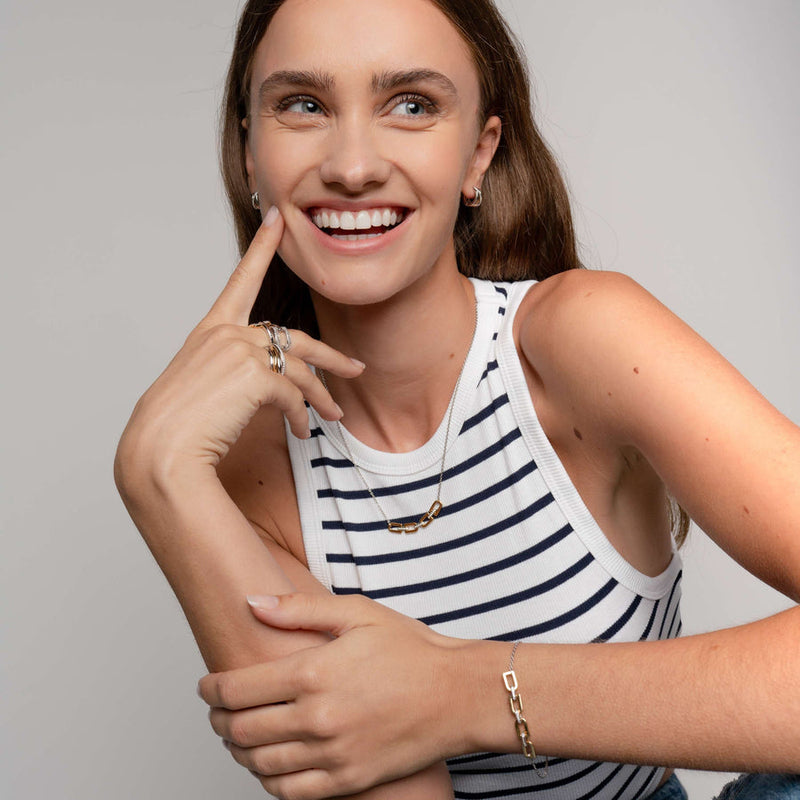 Milano CZ Hoop Earrings - Gold - 7960ZY