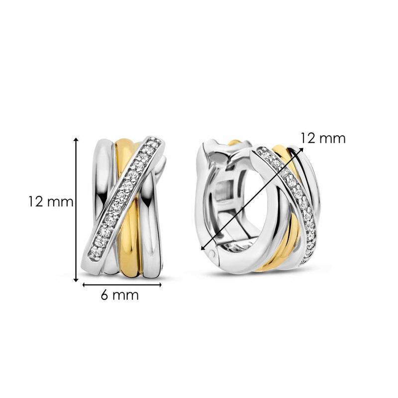 Milano CZ Hoop Earrings - Gold - 7960ZY