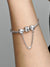Embossed Hearts Safety Chain Charm - Sterling Silver - 796457CZ-05