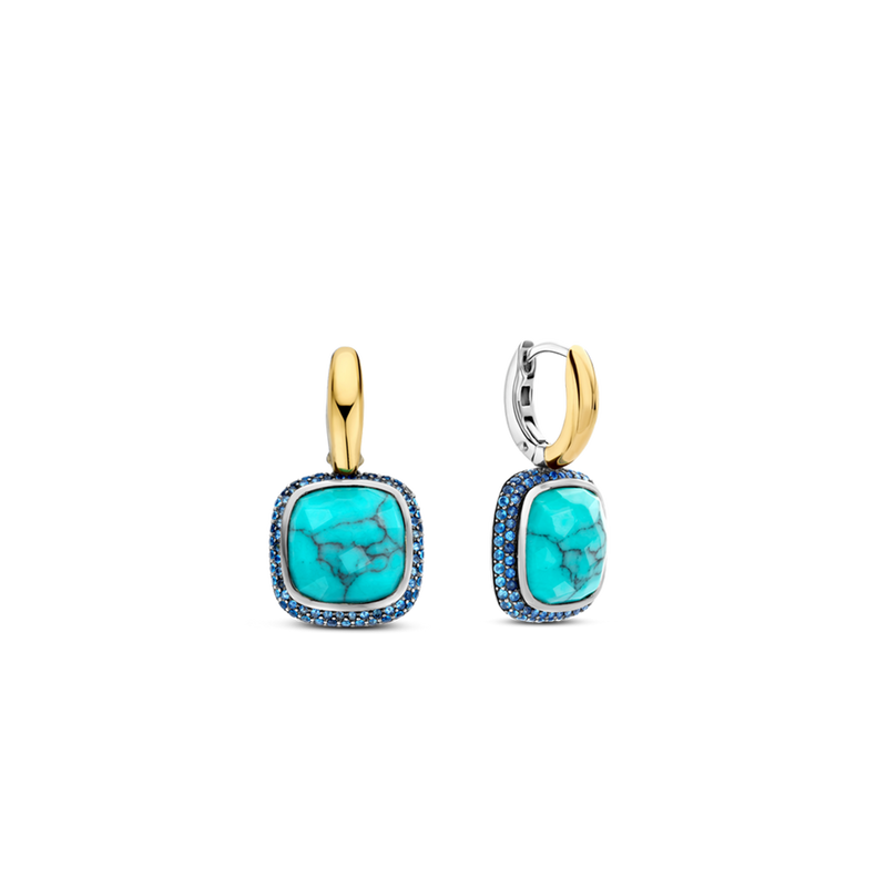 Milano Turquoise Drop Earrings - Gold - 7968TQ