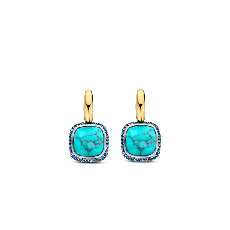 Milano Turquoise Drop Earrings - Gold - 7968TQ