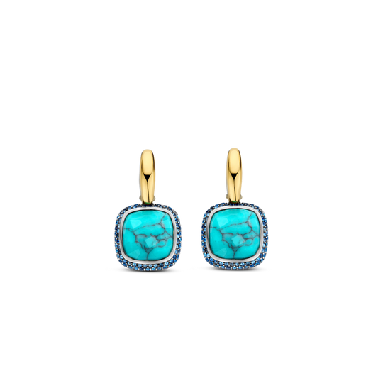 Milano Turquoise Drop Earrings - Gold - 7968TQ