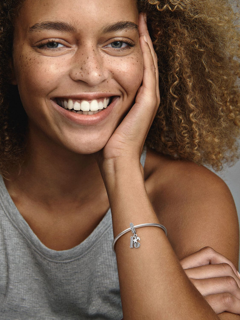 16th Celebration Dangle Charm - Sterling Silver - 797261CZ