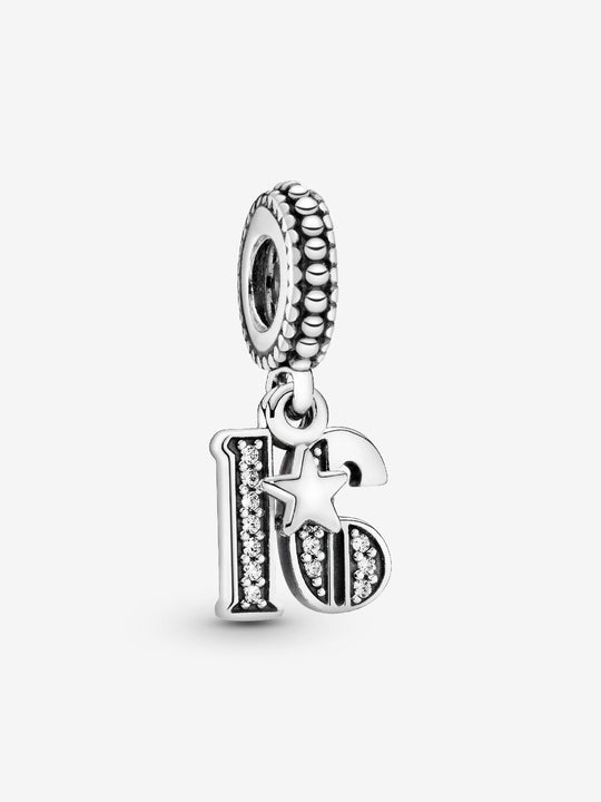 16th Celebration Dangle Charm - Sterling Silver - 797261CZ