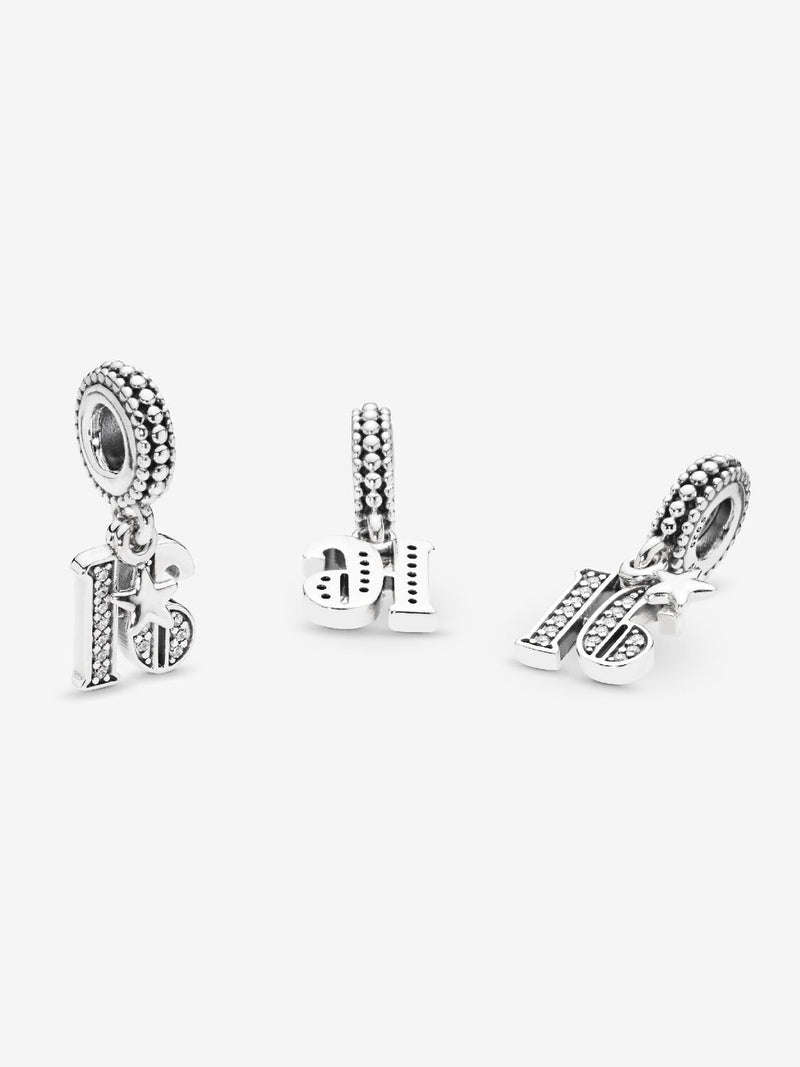 16th Celebration Dangle Charm - Sterling Silver - 797261CZ