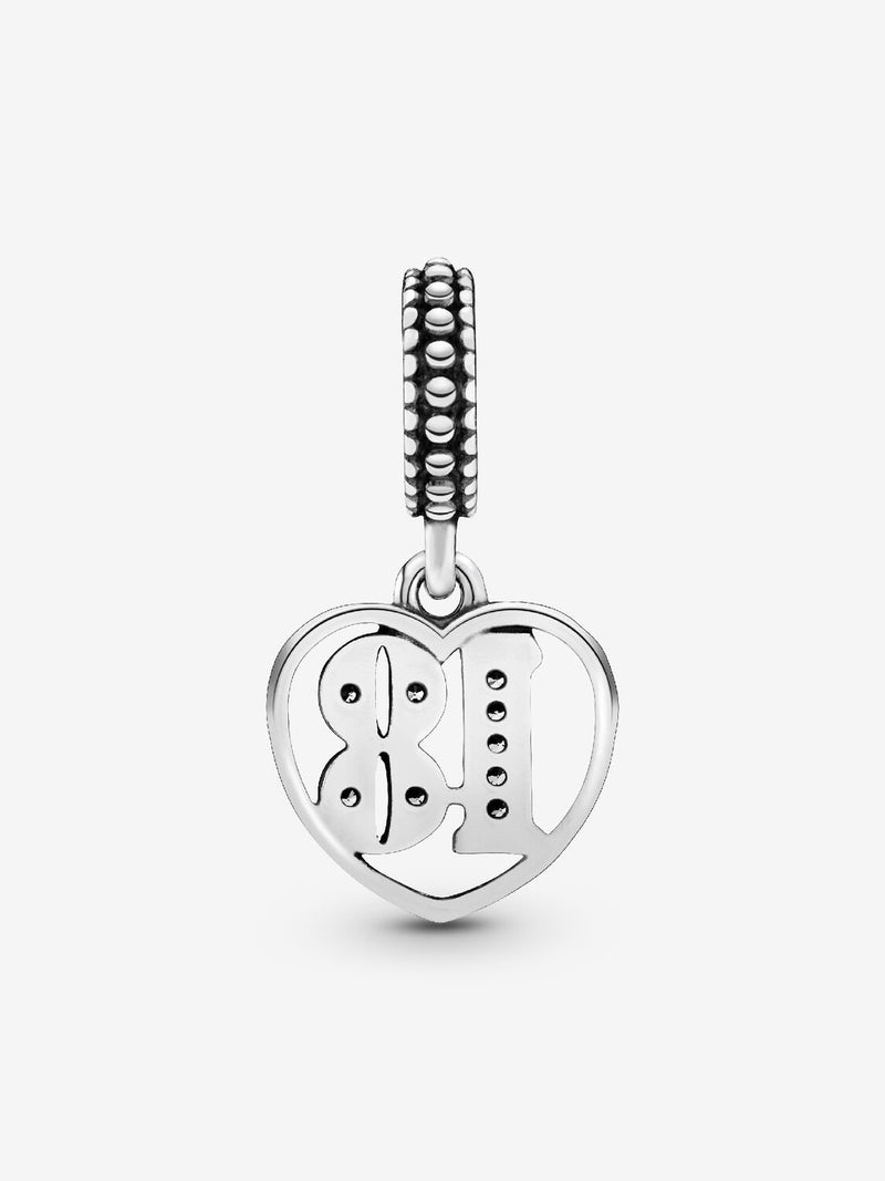 18th Celebration Dangle Charm - Sterling Silver - 797262CZ