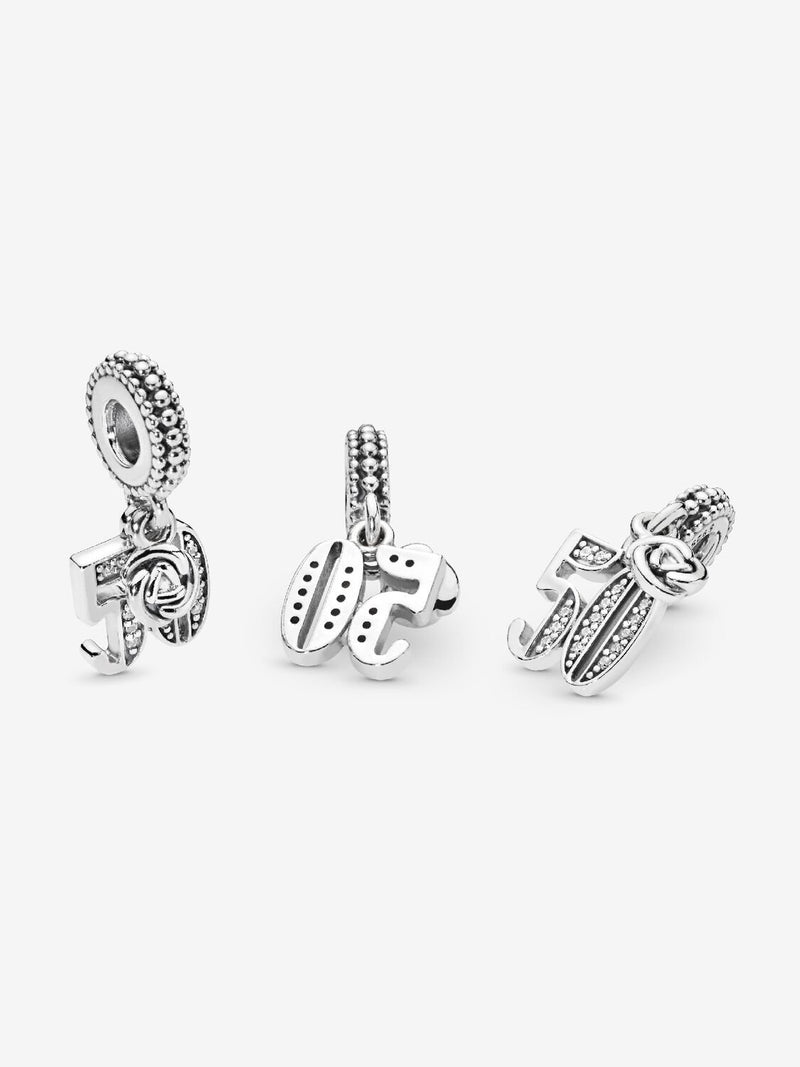 50th Celebration Dangle Charm - Sterling Silver - 797264CZ