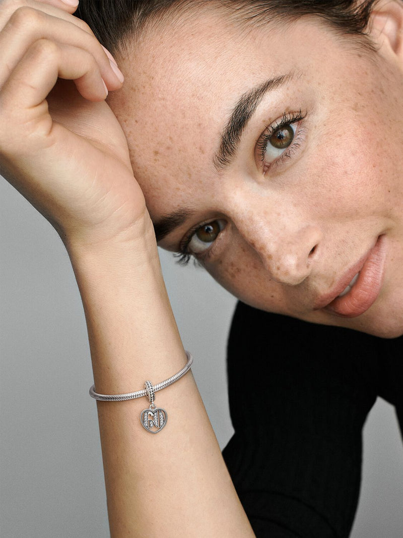 60th Celebration Dangle Charm - Sterling Silver - 797265CZ