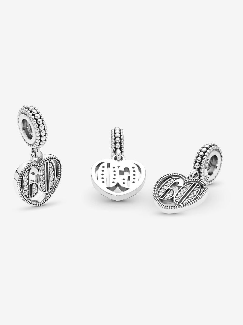 60th Celebration Dangle Charm - Sterling Silver - 797265CZ