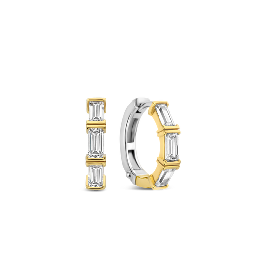 Milano Pave Hoop Earrings - Gold - 7974ZY
