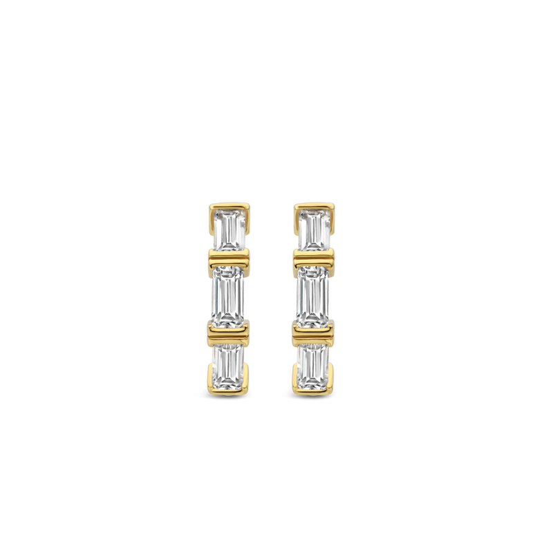 Milano Pave Hoop Earrings - Gold - 7974ZY